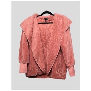 DEREK HEART | MATERNITY PINK TEDDY HOODED JACKET